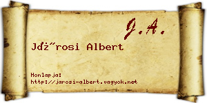 Járosi Albert névjegykártya