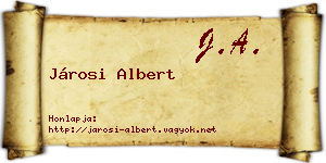 Járosi Albert névjegykártya