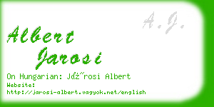 albert jarosi business card